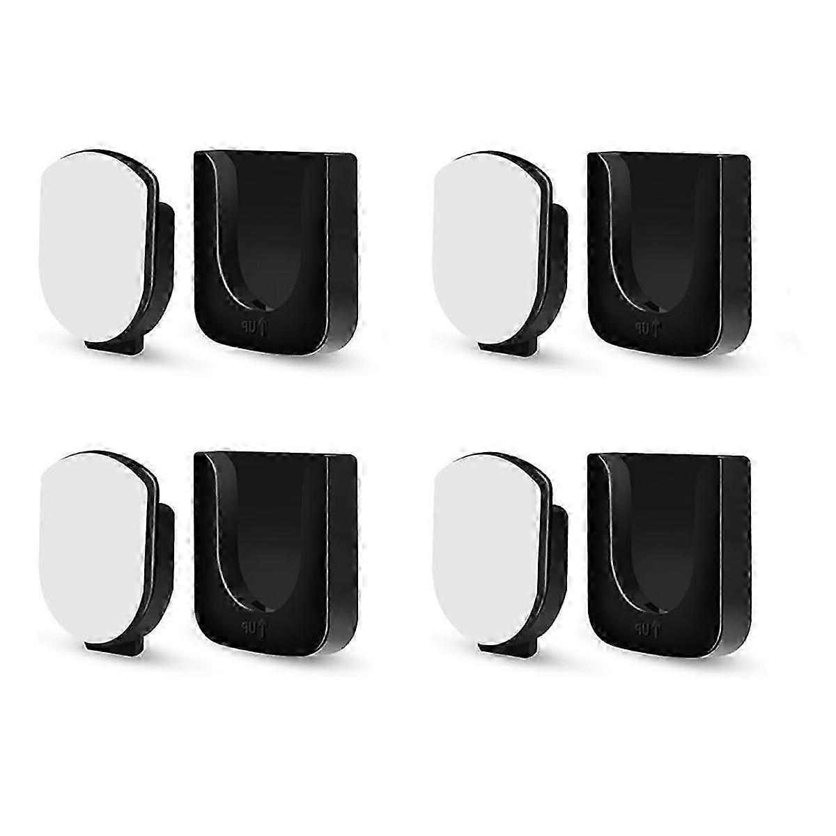 4 Pair Remote Control Storage Holder Magnetic Wall Mount Black Self-Adhesive