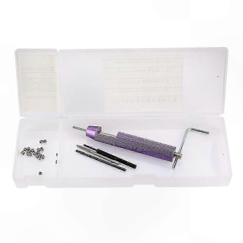 Thread Repair Wire Insert Installation Kit, M2.5*0.45 Screw Threaded Inserts Repair Tool Set