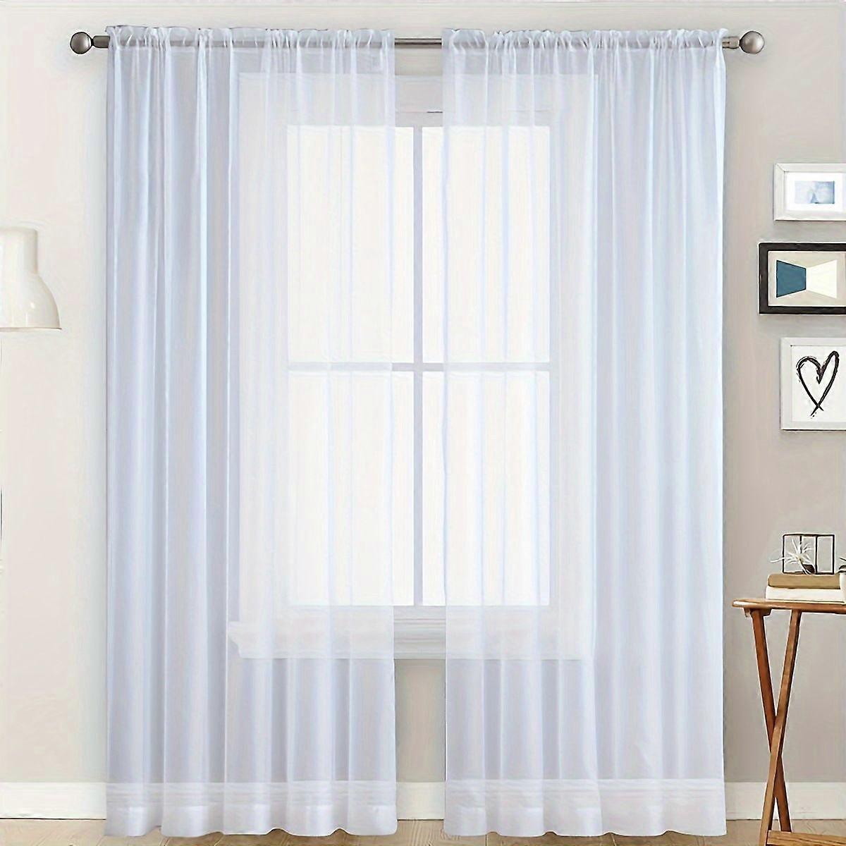 Translucent - Thin - Gauze Curtain - Rod Type - 100*250cm - White