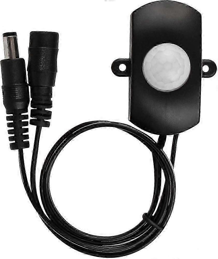 DC 5V-24V 5A PIR Motion Activated Sensor Switch with DC Coupler Cable compatible with LED Strip Light