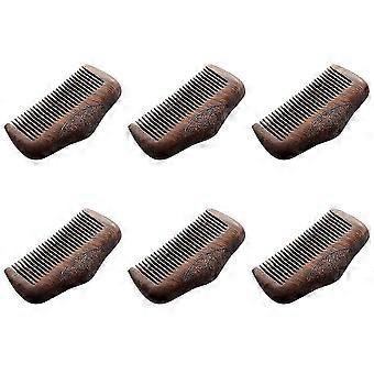 6X Pocket Comb Sandalwood Green Natural Super Narrow Dent Wood Combs Static Lice Beard Comb Hairstyle Sandalwood Comb