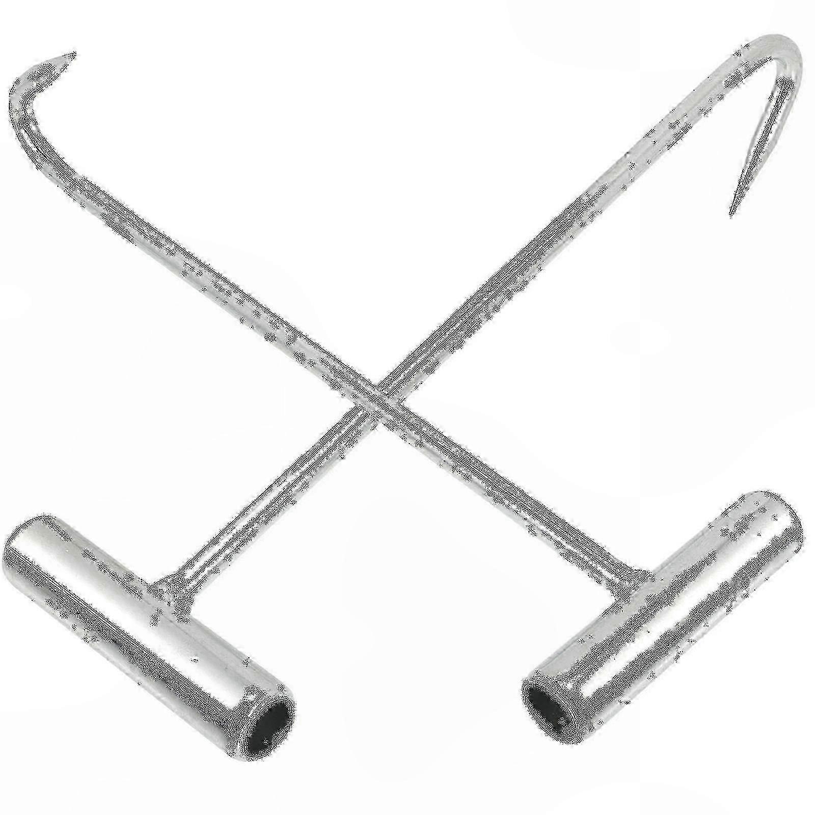 Efficient Lifting for Manhole Covers & Drain Grates - 2-Pack Iron Pull Hook Tool