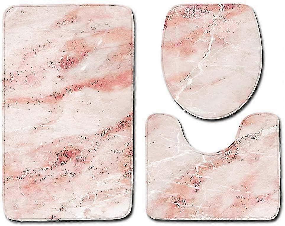 Marble-Print Non-Slip Bath Set