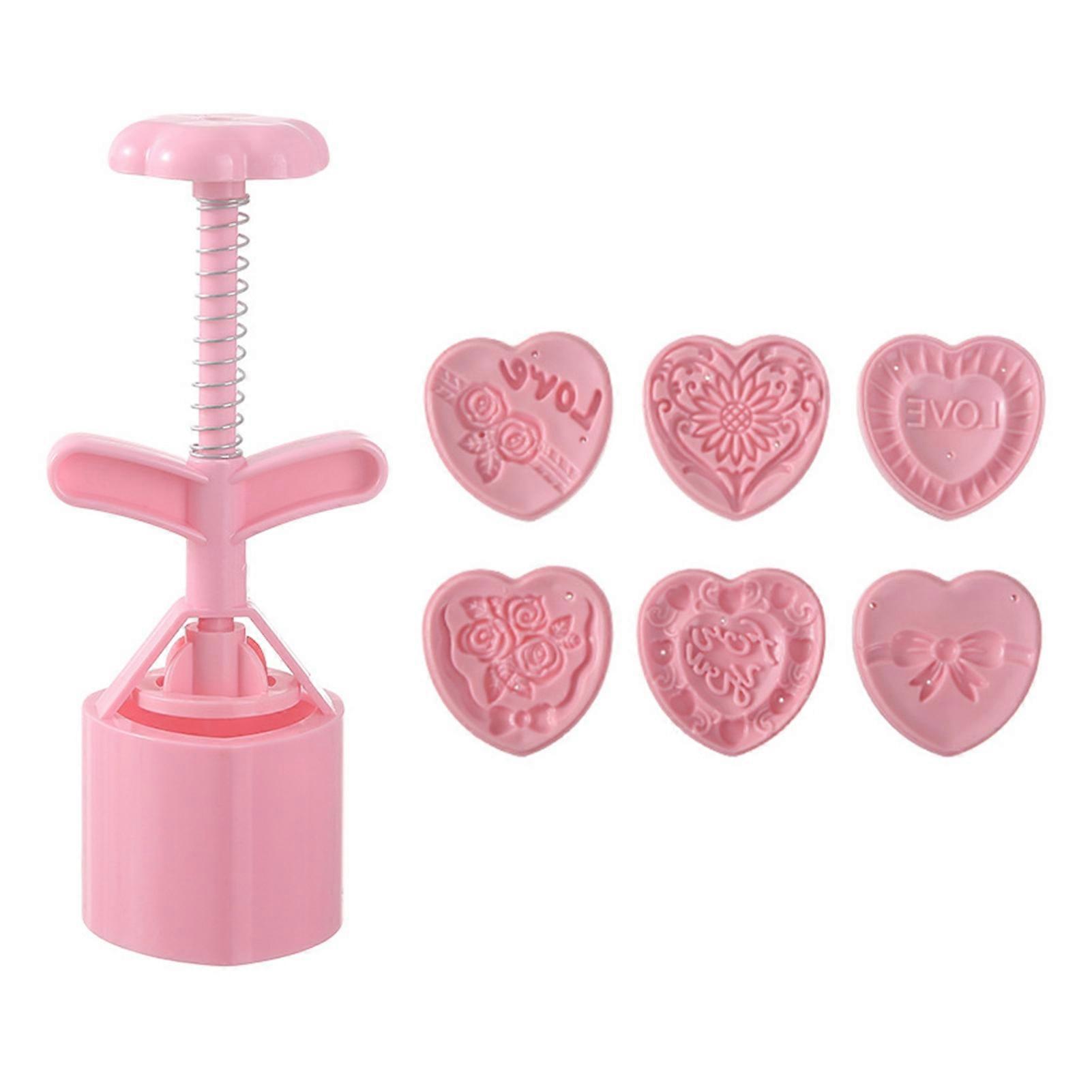Hand-Pressure Moon Cake Mould Set - 6 Interchangeable Cookie Cutters