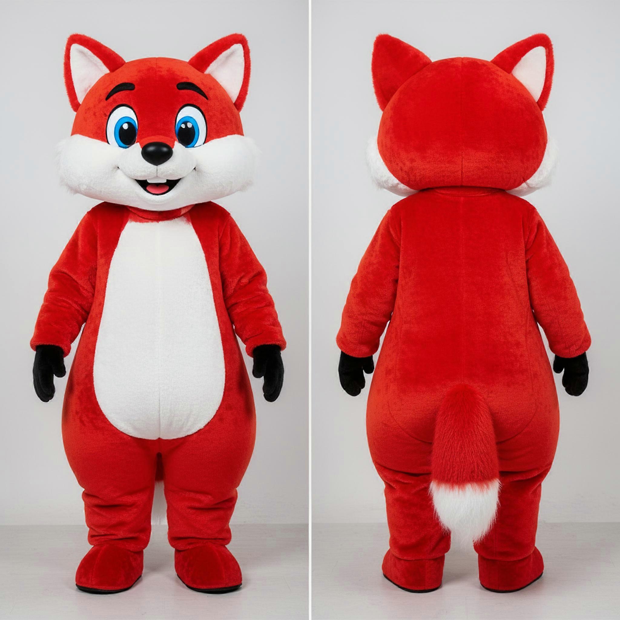 MASTICOT Ruby Red Fluffy Ermine Mascot