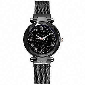 Easy-Adjust Magnetic Buckle Women's Quartz Watch with Mesh Band & Fashion Style