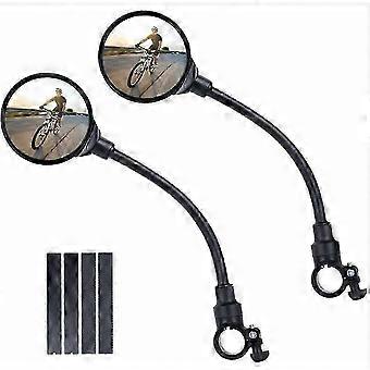 Espelho retrovisor para bicicleta. Pacote com 2 espelhos retrovisores giratórios 360° com amplo ângulo de visão. Espelhos de segurança convexos em acrílico compatíveis com guidões de 22 a 30 mm.