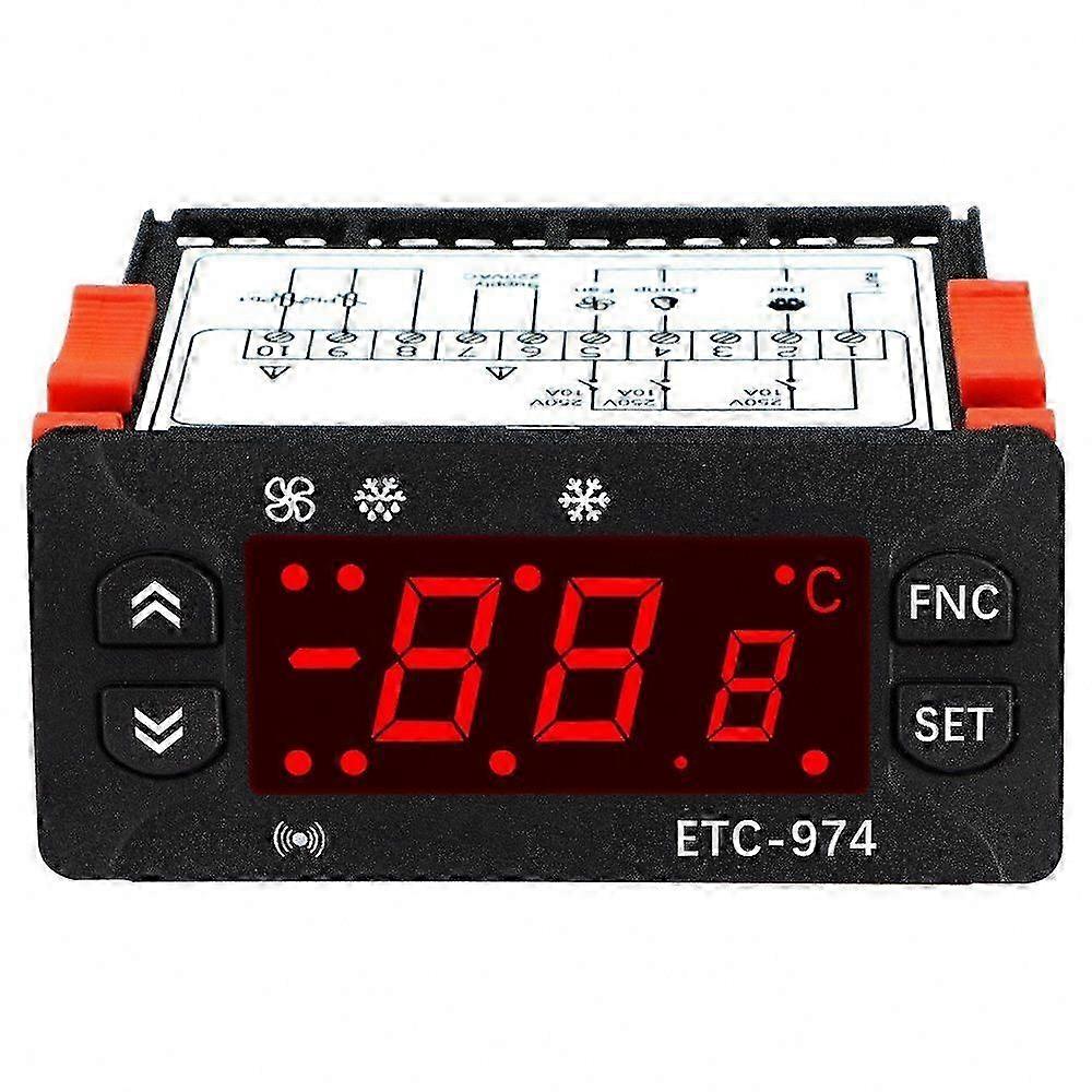 Refrigeration Digital Temperature Controller, ETC-974 Microcomputer Thermostat with Alarm, 220V