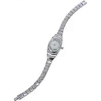 Diamond Bracelet Watch Wrist for Women Silver Zinc Alloy