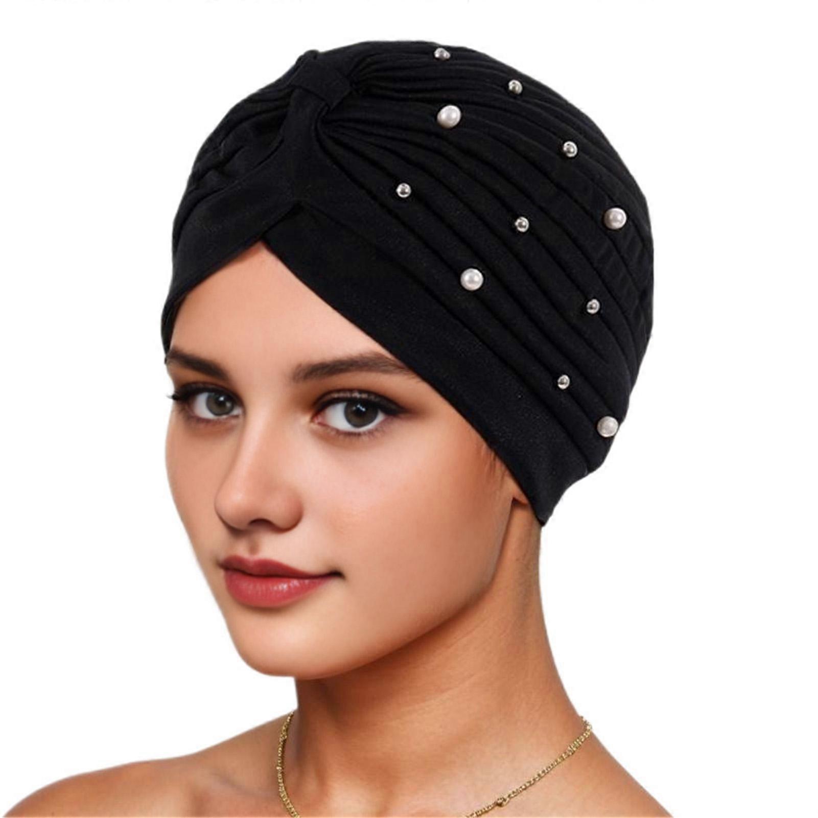 Solid Color Turban Hat - Soft Elastic Breathable Head Cover