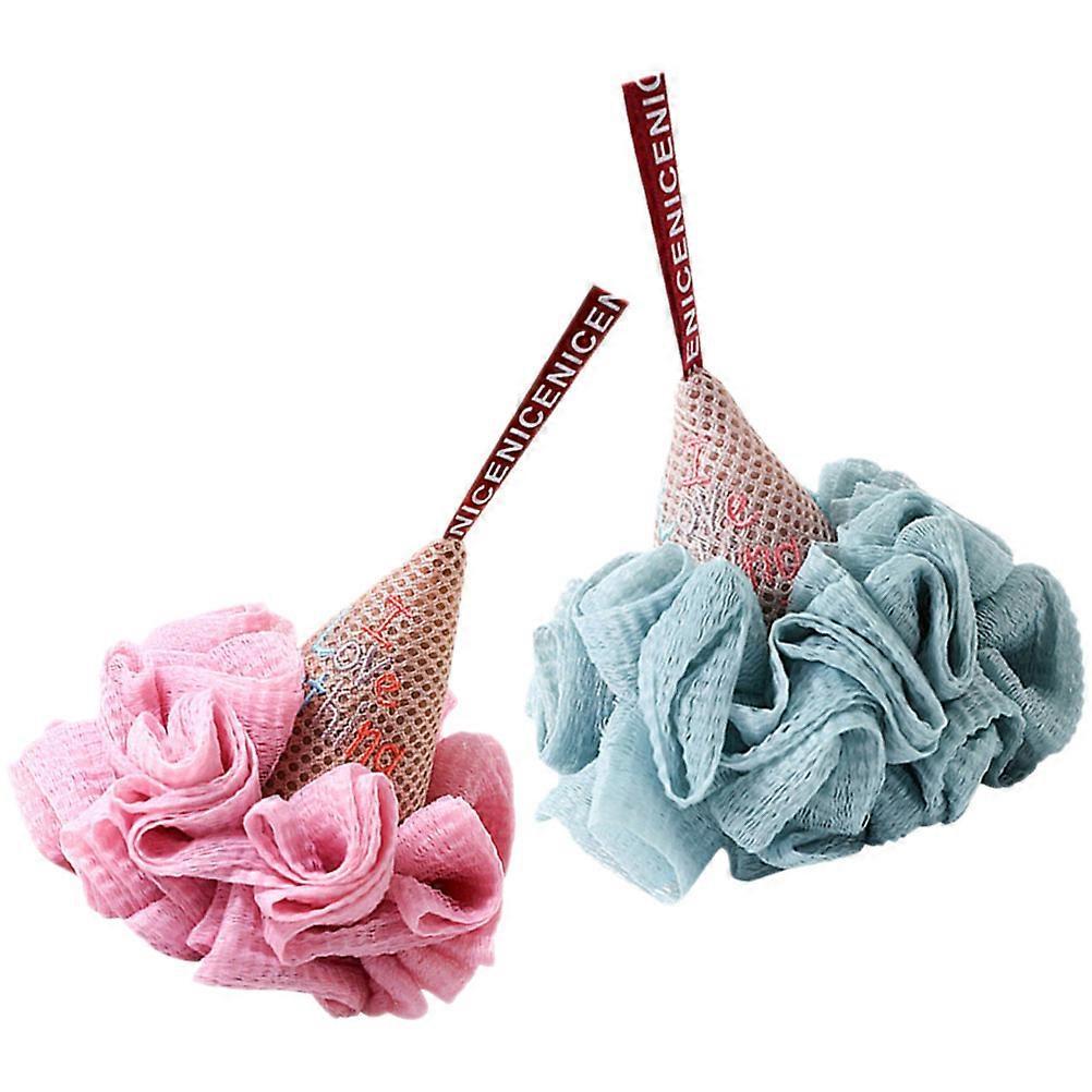 Nylon Shower Loofah compatible with Bathing Use 2Pcs Ice Cream Shape Sponge
