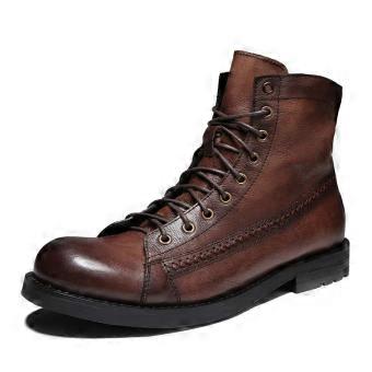 2025 – Neue, robuste Arbeitsschuhe für Herren, hoher Schaft, im britischen Stil. Herrenstiefel aus Leder, ideal für Frühling und Herbst. Neue, modische Plateauschuhe von einem Designer.