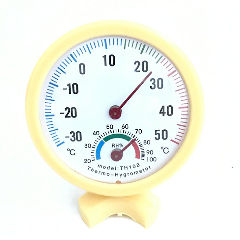 Yellow Mini Practical Indoor Outdoor Mechanical Thermometer Hygrometer Termometro Temperature Humidity Meter Weather Monitor New