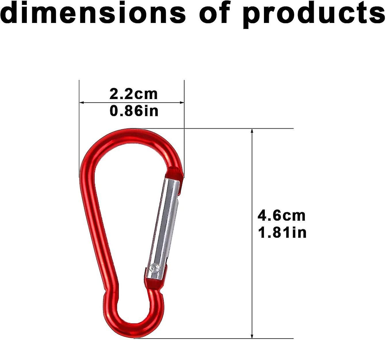 5 Aluminum Spring Loaded D Ring Carabiners Screw Lock Key Chain Belt Clip Hook E