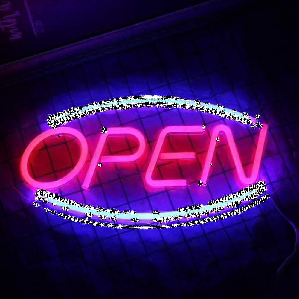 Neon Open Sign For Shop Two Light Modes, Steady Flashing Electronic Illuminated Signs For Shop Wall Glass Window Store