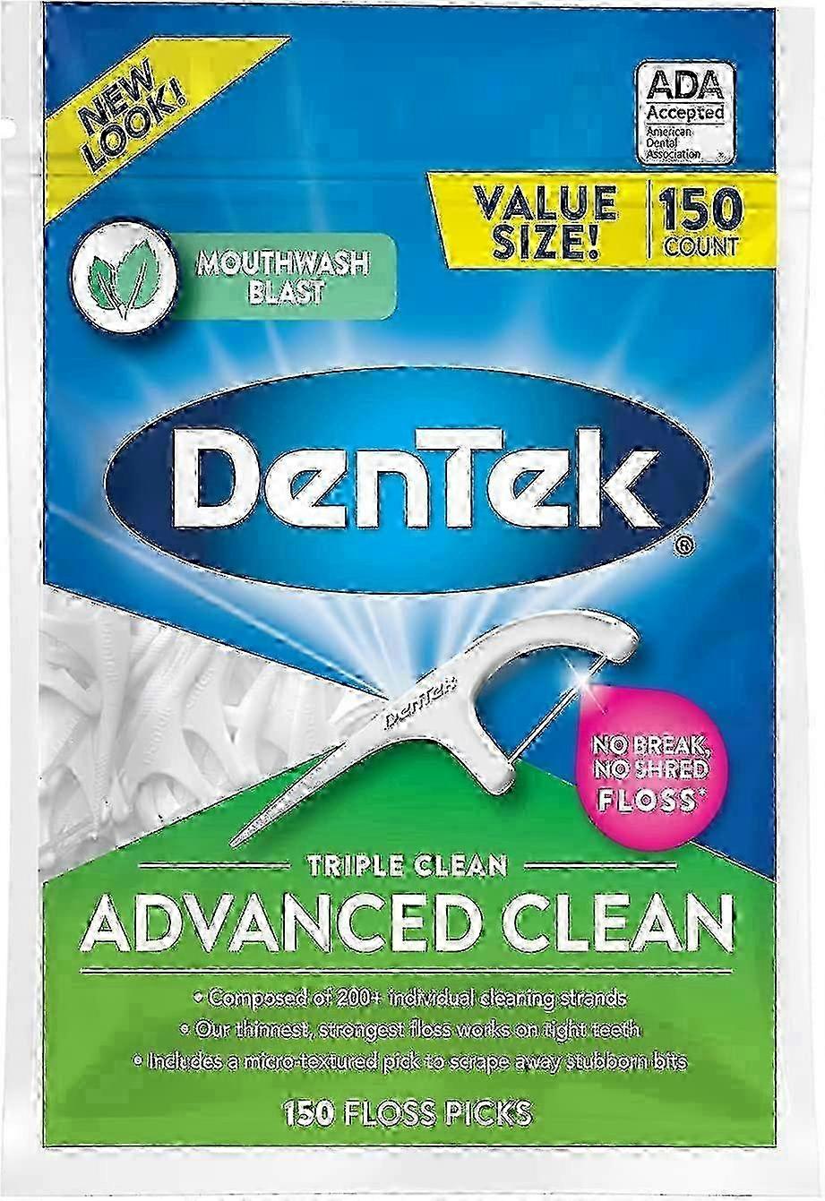Pics à fil dentaire Dentek Triple Clean, bain de bouche, 150 ch