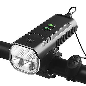 fiets voorlicht met hoorn usb oplaadbare nacht rijden licht lamp