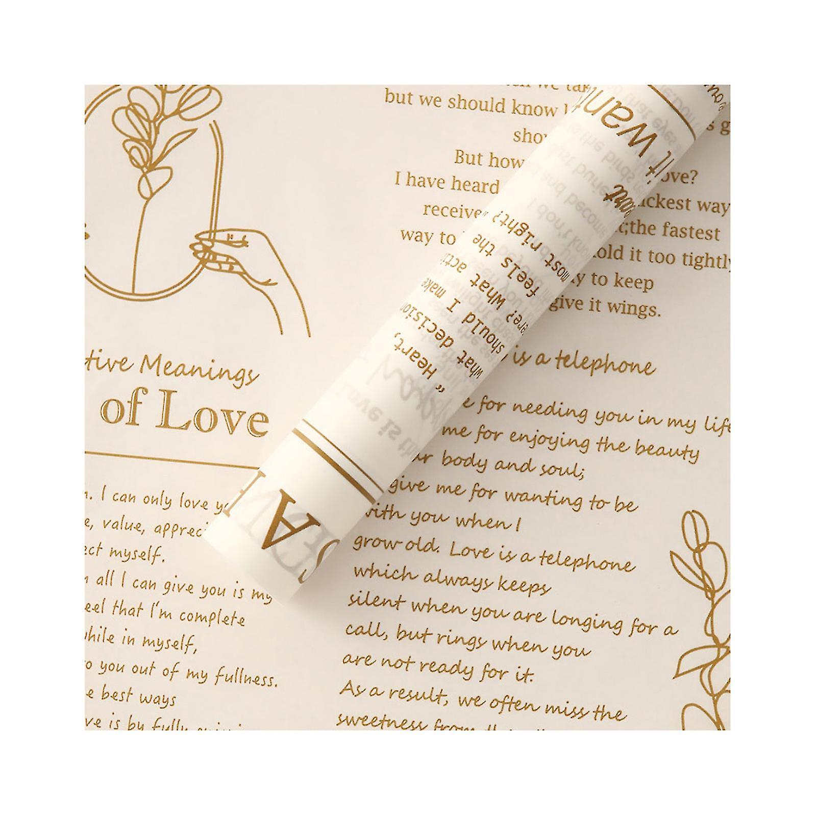 1 Ställ in blomomslagspapper Tidningsdesign Skriv ut utsökt DIY presentpaket papper semesterleverans