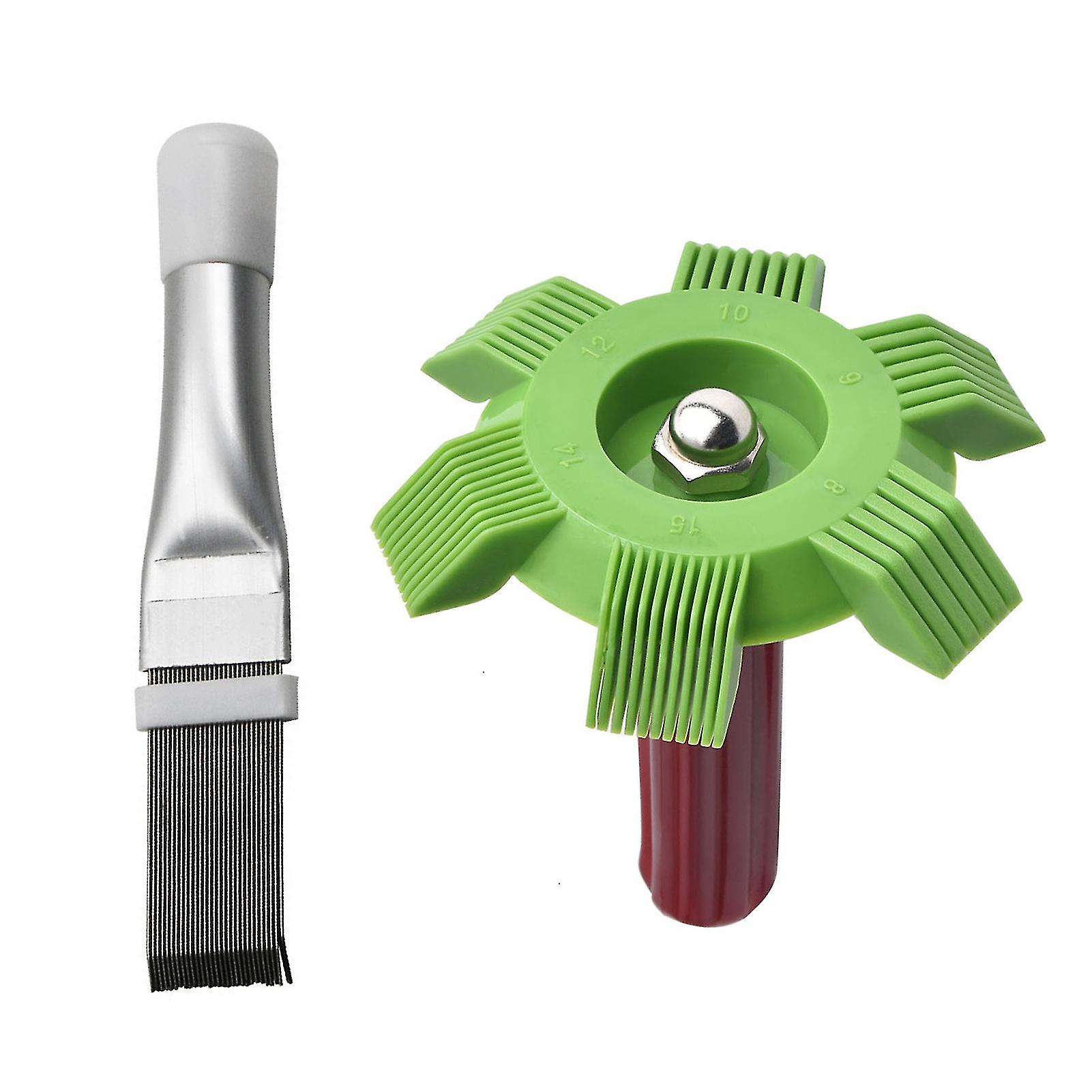 2pcs /セットフィンコームクリーニングイージーホールドブラシエアコンクリーニングコームオイルクーラー用