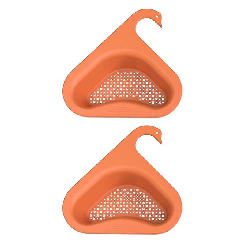 2Pcs Decorative Drain Basket Good Stability Plastic Hollow Multi-functional Swan Sink Filter Basket