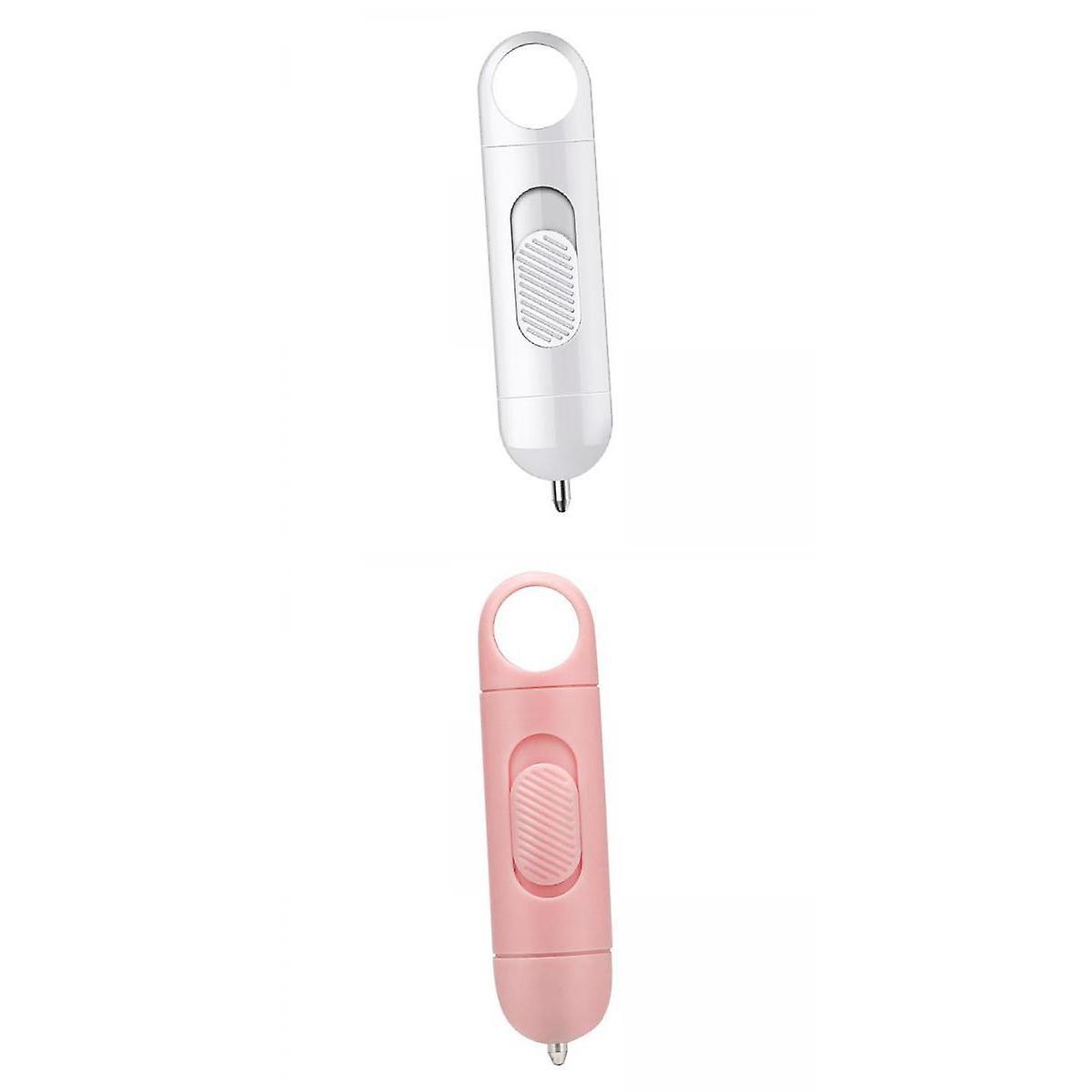 2x Mini No Touch Door Opener Tool Key Safe Sanitary Tool White Pink