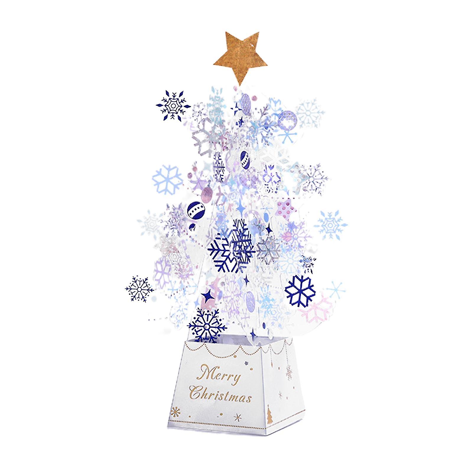 Tree Design Greeting Card With Small Writing Cardboard Paper Upscale Unique Christmas Card For Kids Q