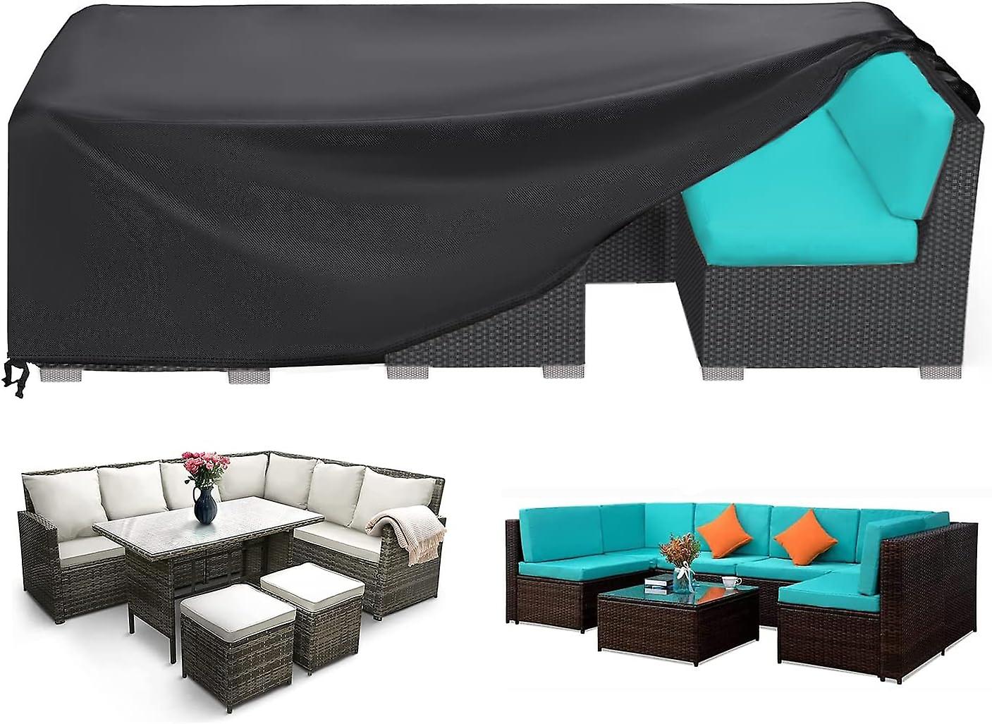 Copertura per mobili da giardino 420D Tessuto Oxford impermeabile nero (250 x 250 x 90 cm).