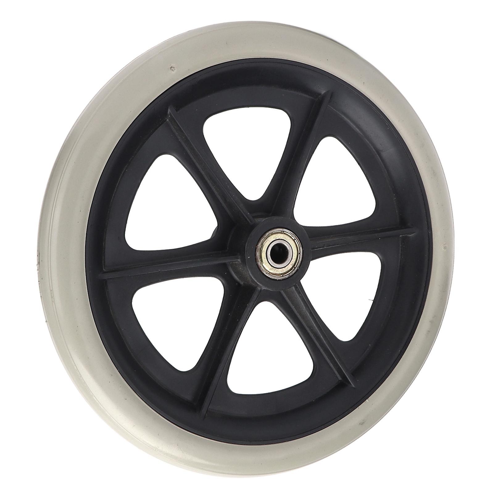 DEWIN 8in Wheelchair Wheel, Wheelchair Wheel Anti-Slip, PU Walker Caster Replacement Skidproof with Ball Bearing Grey