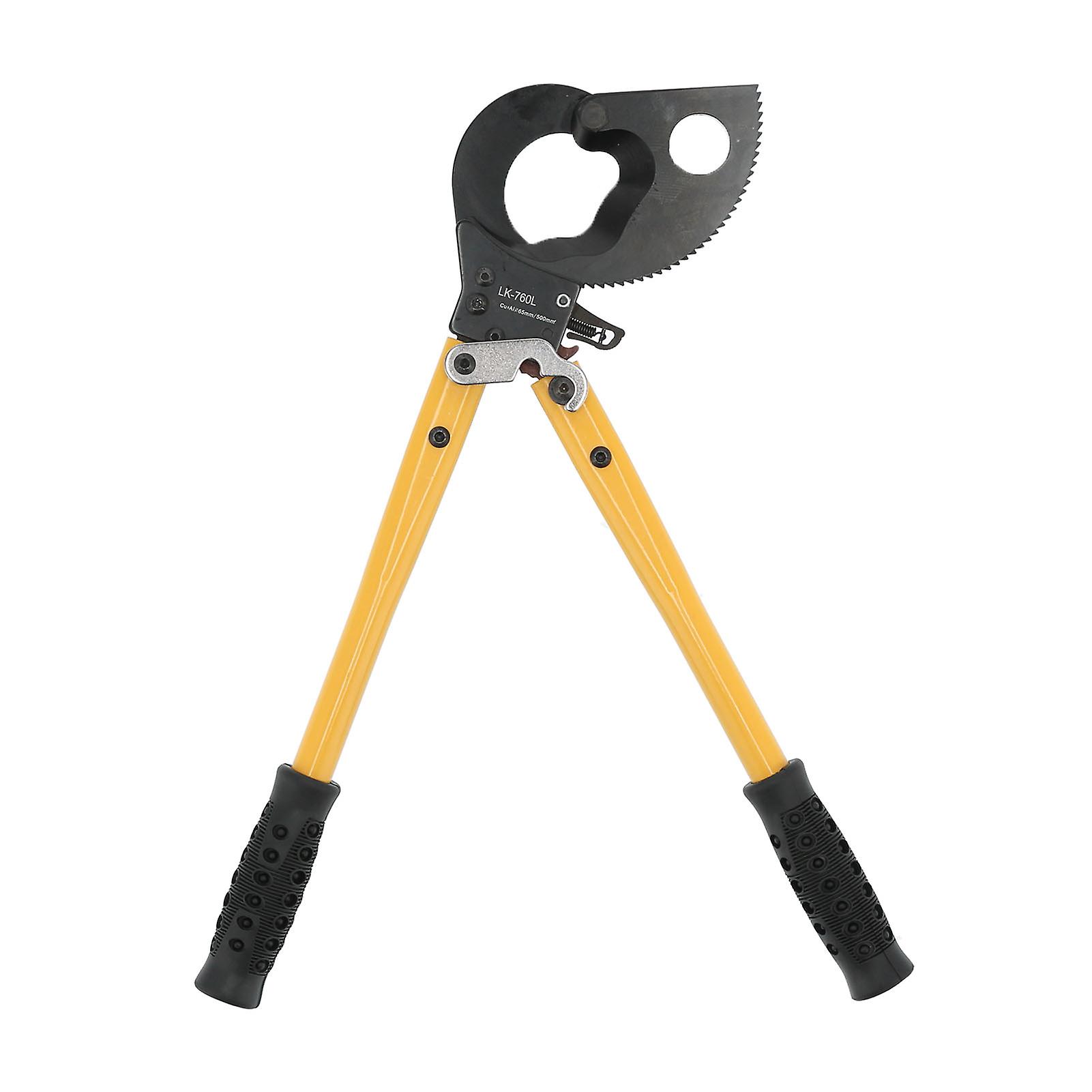 Steel Ratchet Cable Cutter Scissors PC Plastic Handle Manual Wire Cutting Tool LK-760L