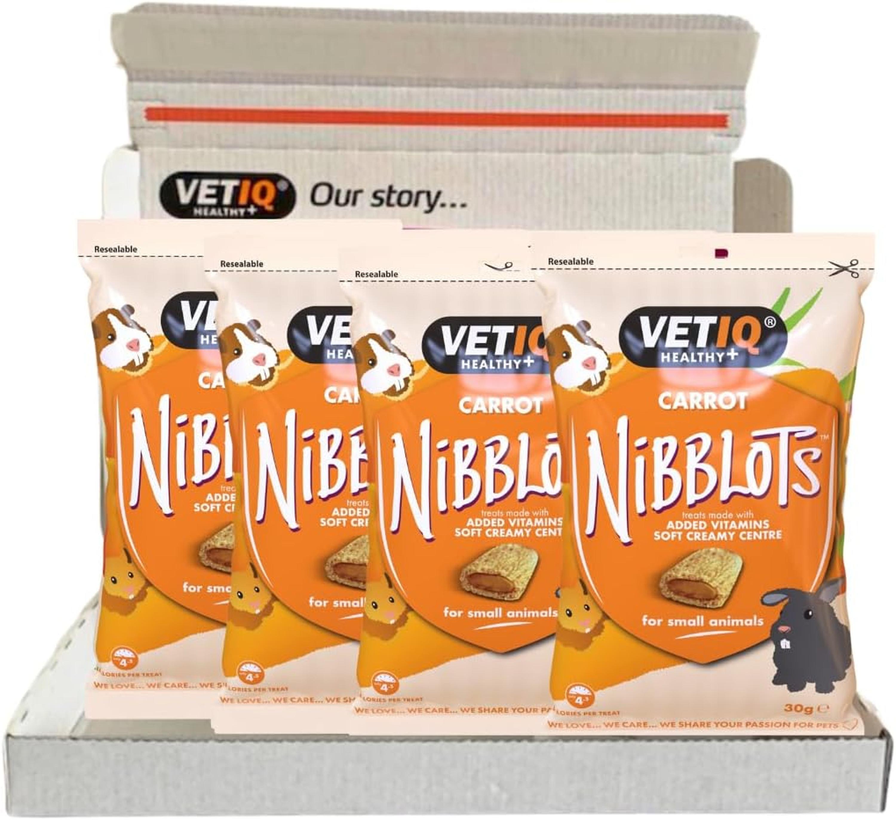 M & C VetIQ Nibblots Small Animal Treats Carrot 8 x 30g