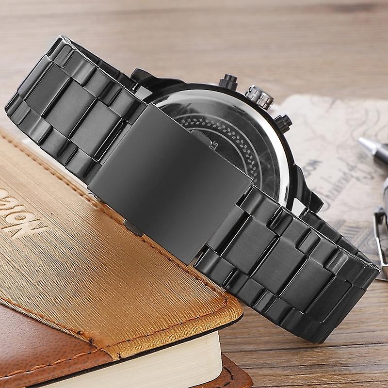 Cagarny Oversized Chronograph Watch – Multi-Dial Leather Strap Men’s Timepiece