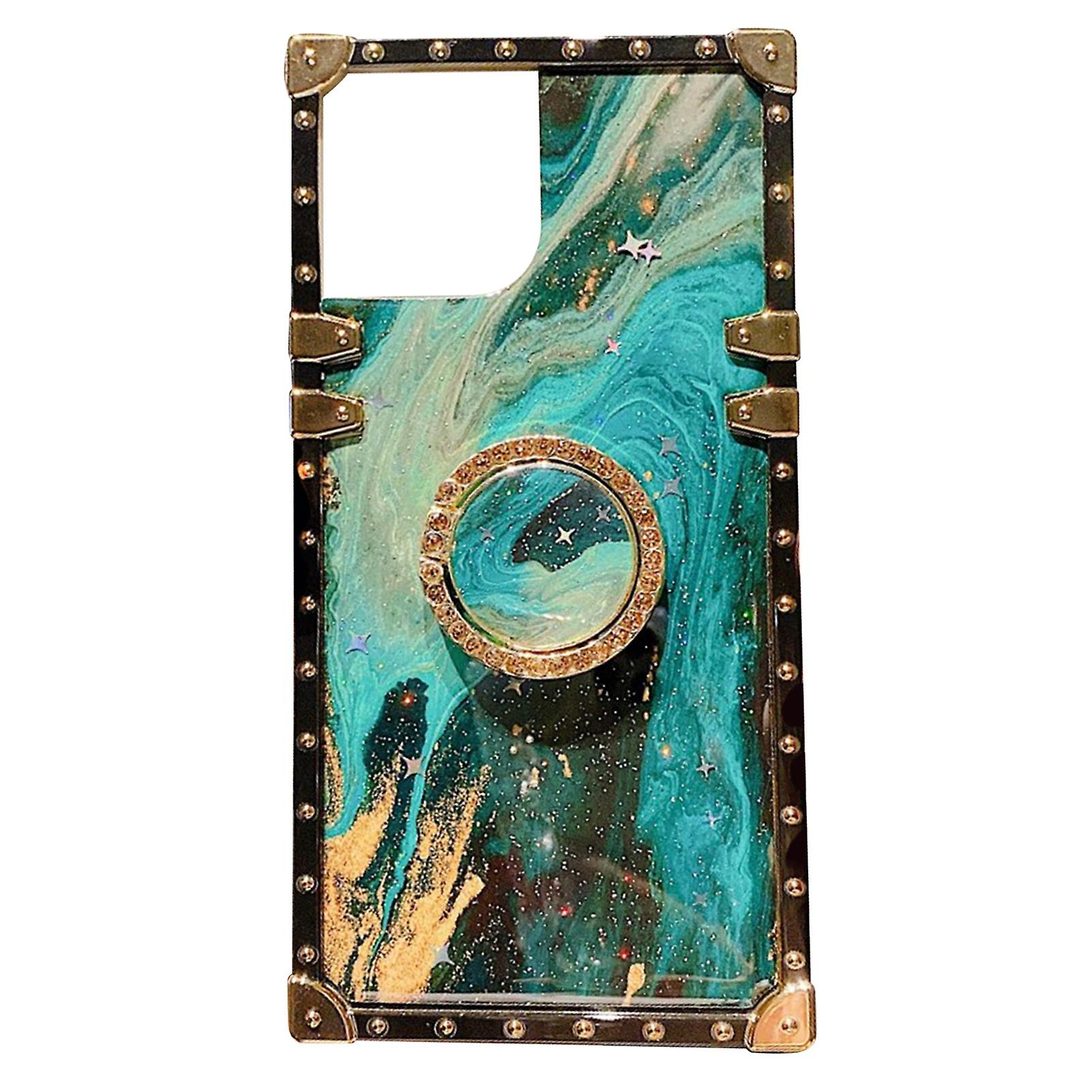 iPhone 12 Case Quicksand Green - 3D Marble Pattern, Shockproof, Full Wrap with Stand