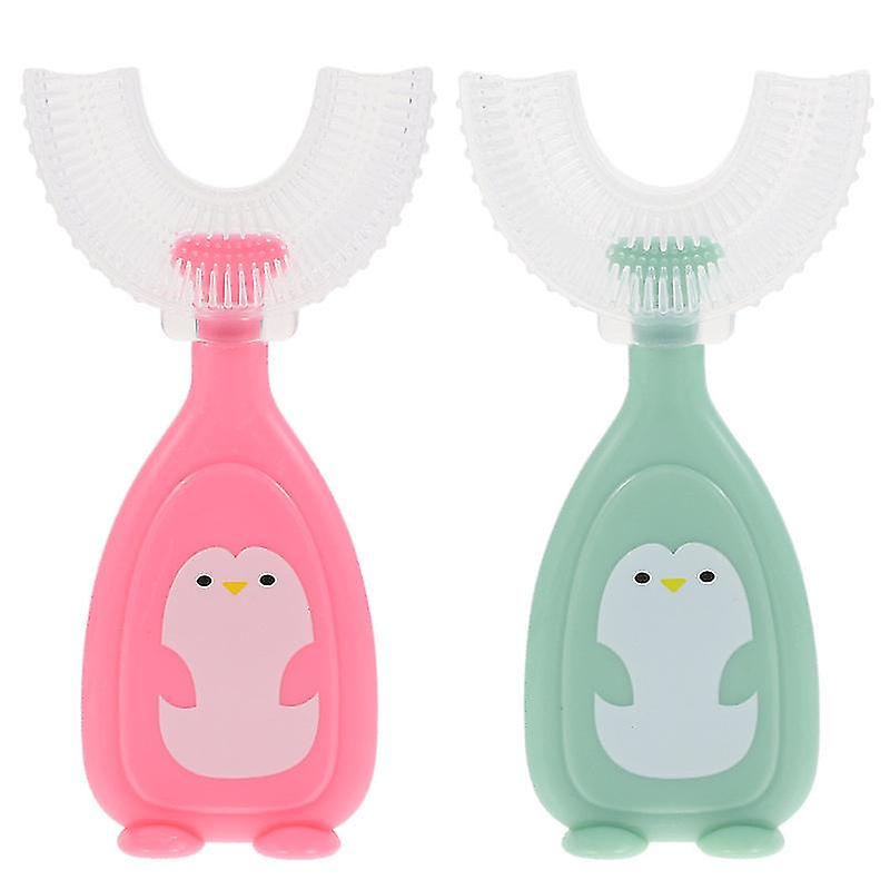 2pcs Handheld Toothbrush For Kids