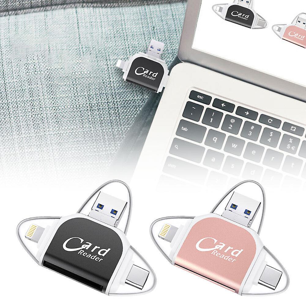 Lecteur de carte TF SD universel multiport 4 en 1, lecteur de carte mémoire USB C SD TF