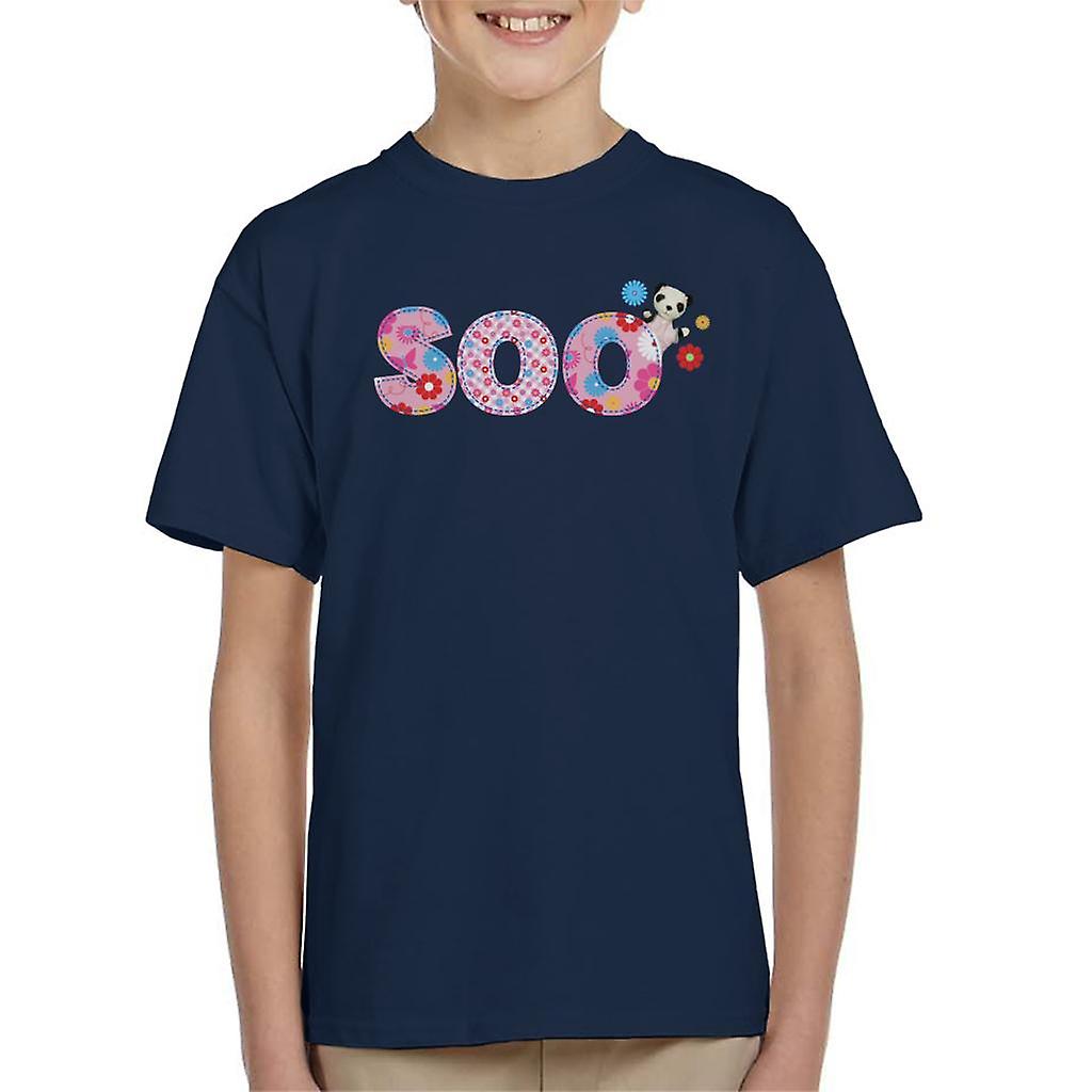 Sooty Soo Floral Pattern Text Kid's T-Shirt