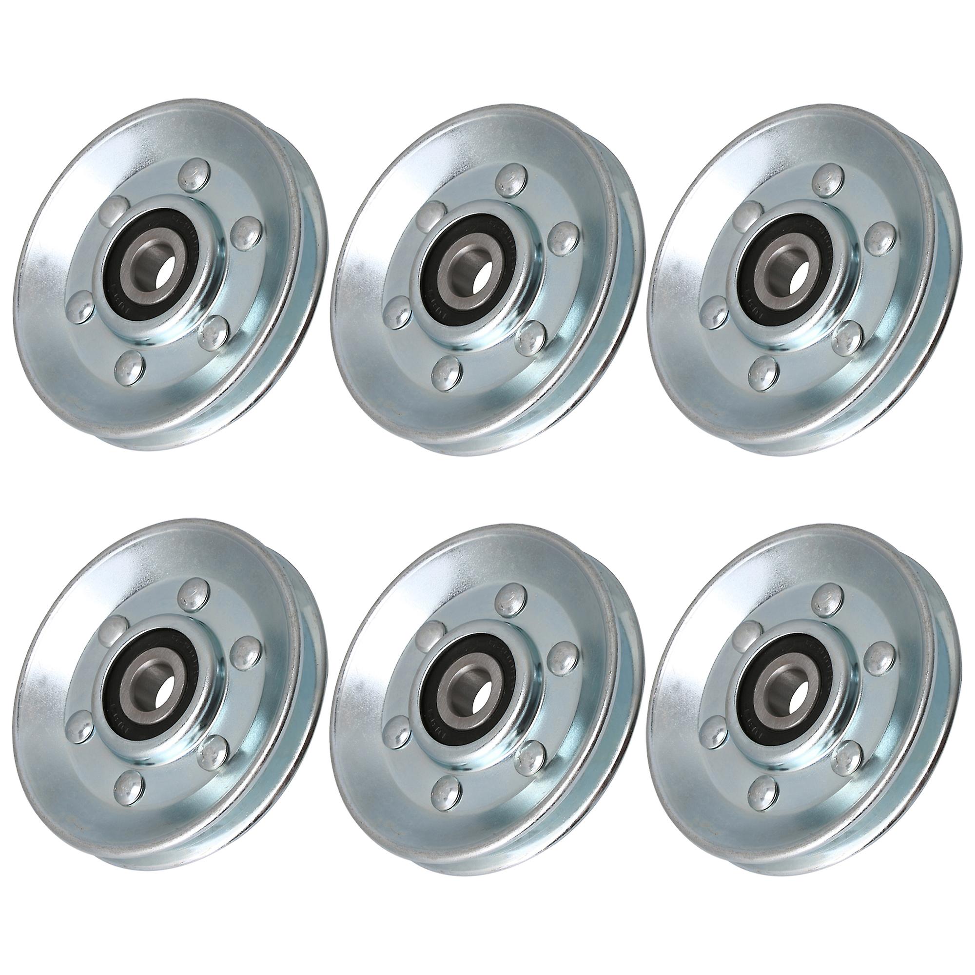6x Iron V Shape Belt Pulleys Sheaves Wheels 73mm Outer Diameter Tools