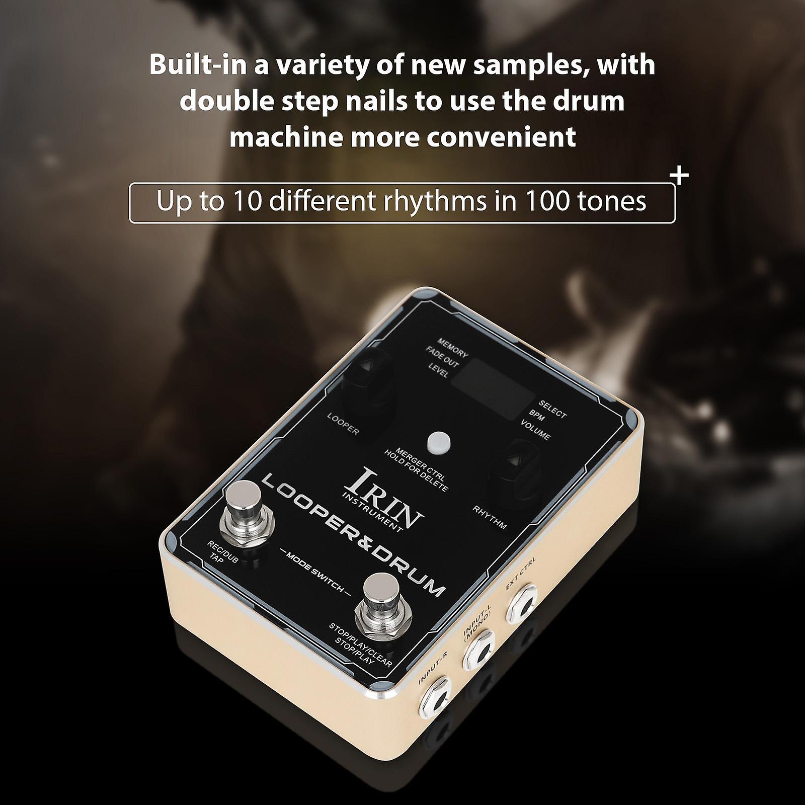 IRIN Looper Pedal Drum Machine Guitar Effect Pedals 44.1kHz/24bit 160 Minutes Recording Time 100