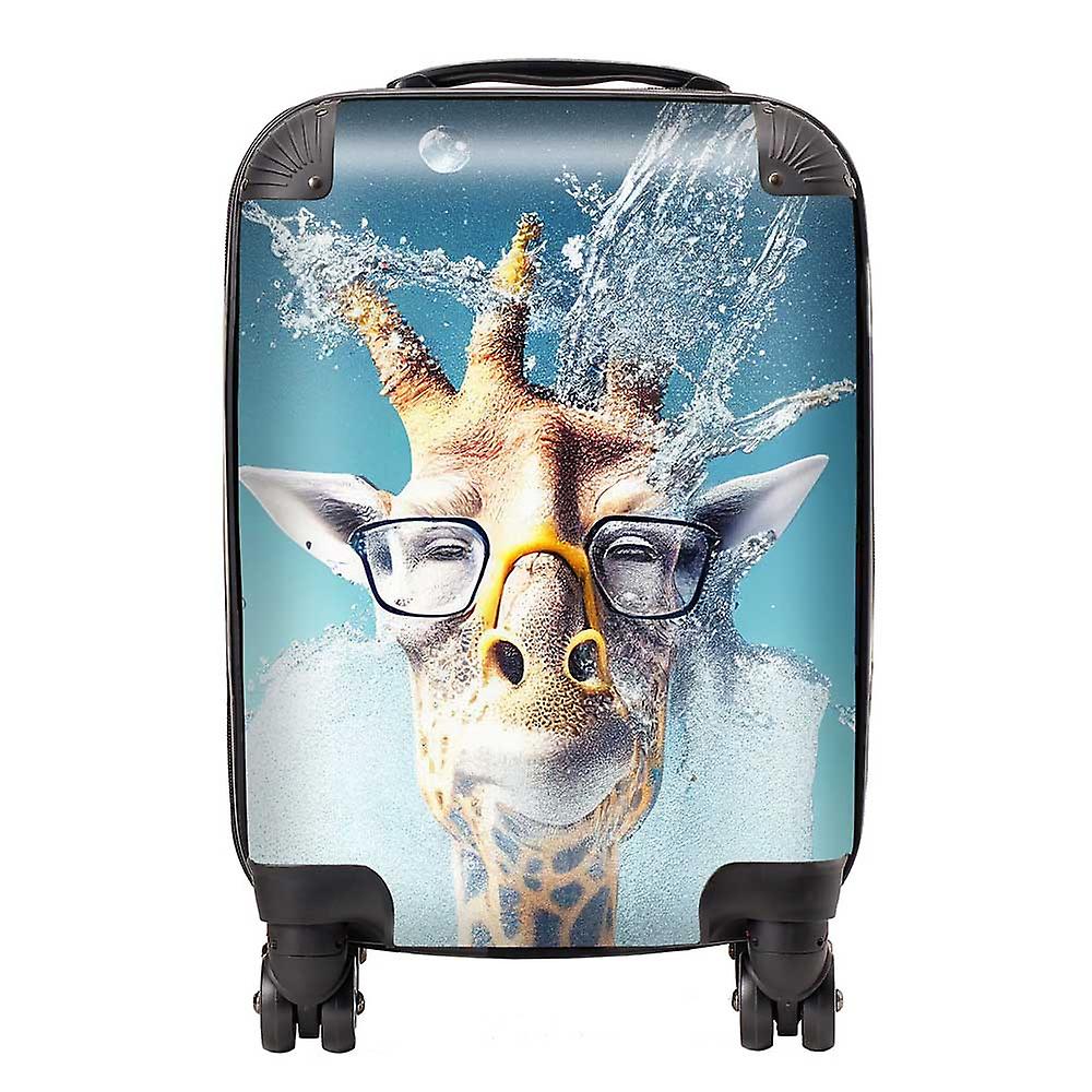 Giraffe With Glasses Splashart Suitcase