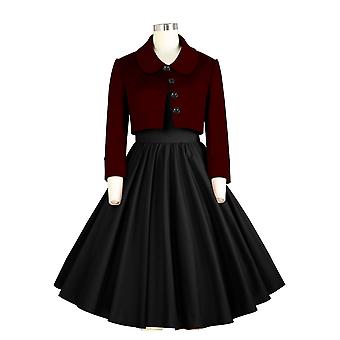 Chic Star Retro Crop Jacket In Burgundy
