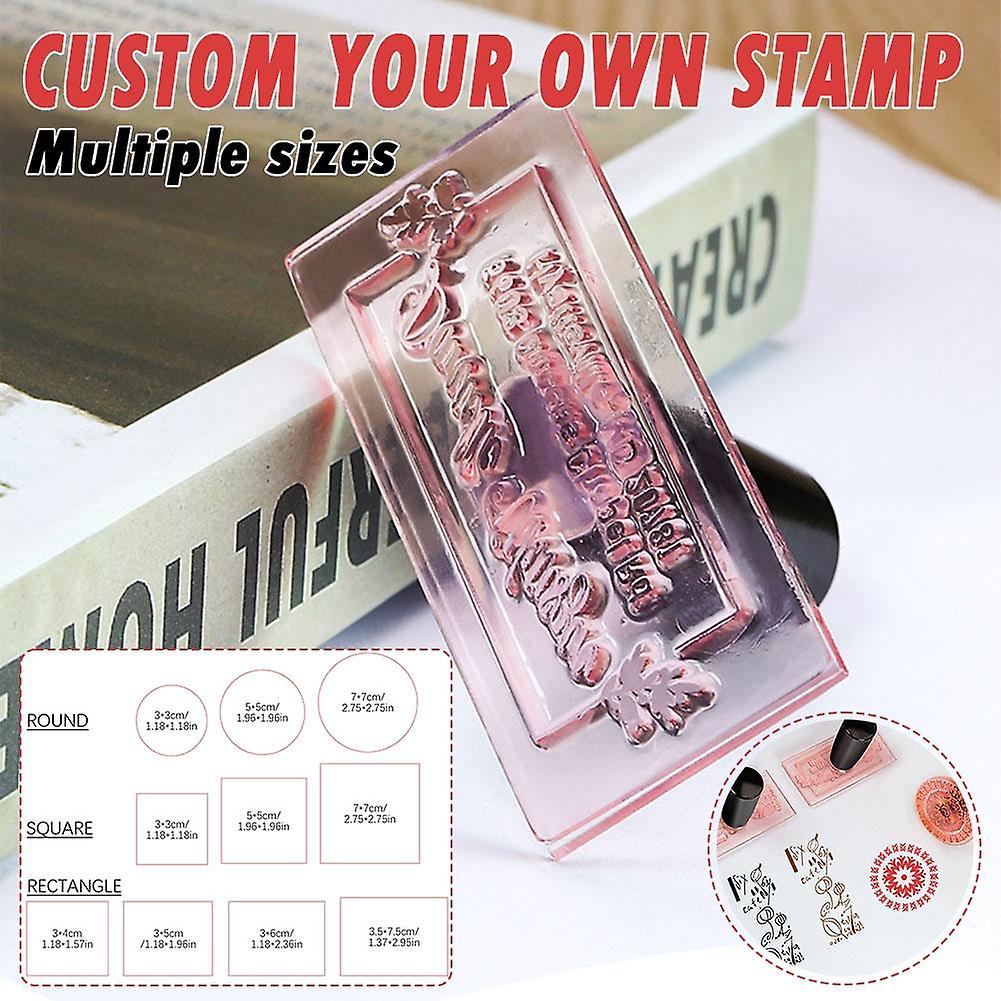 Customerized DIY Stamp Acrylic Seal Stamp Multi-Shapes (Texts & Patterns)