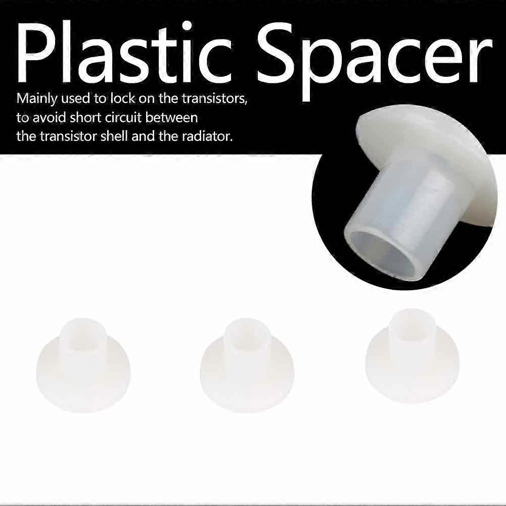 100pcs TW-9 Plastic Transistor Washers Insulated White Spacers