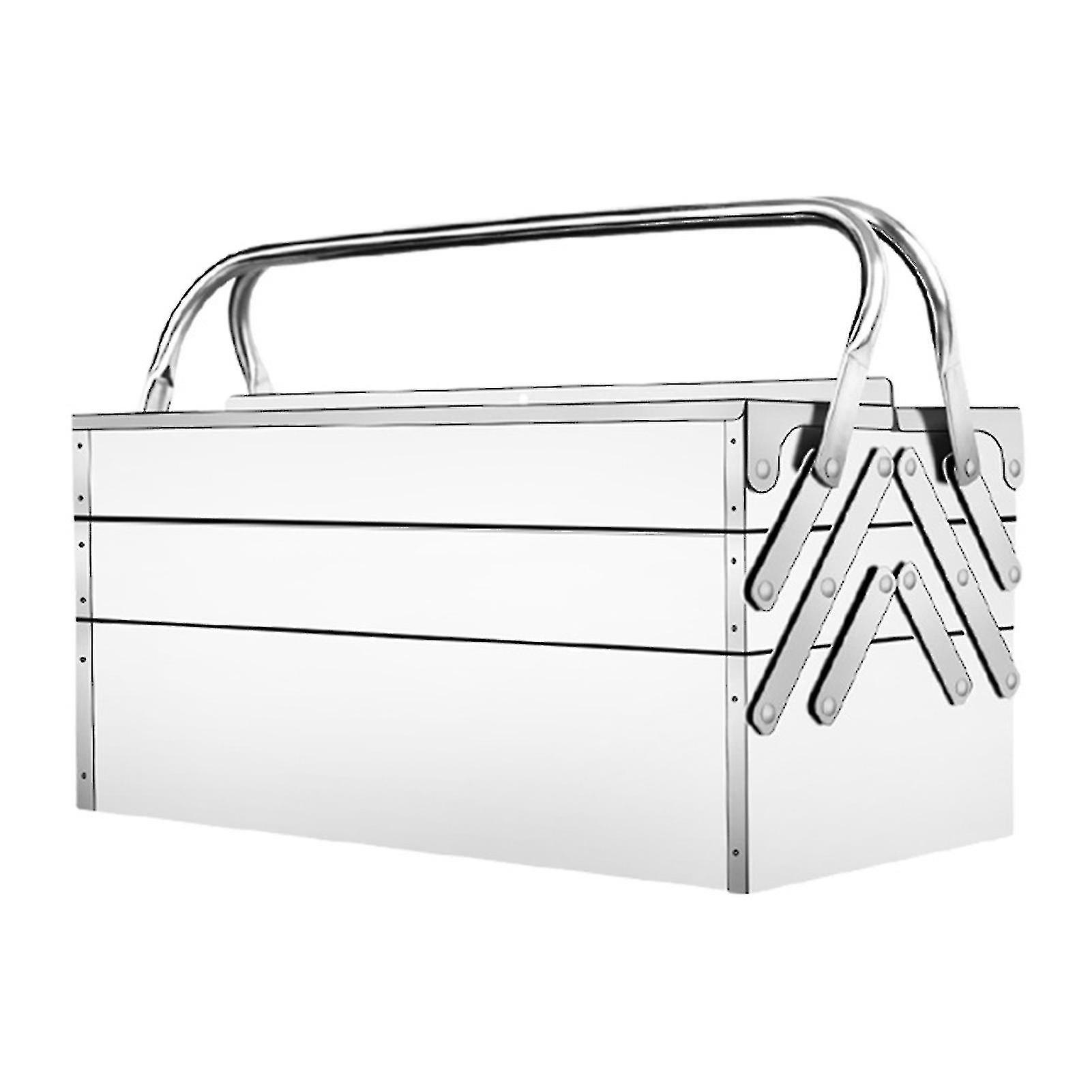 Stainless Steel Toolbox Storage Box Multi-layer Iron Box On-board Storage
