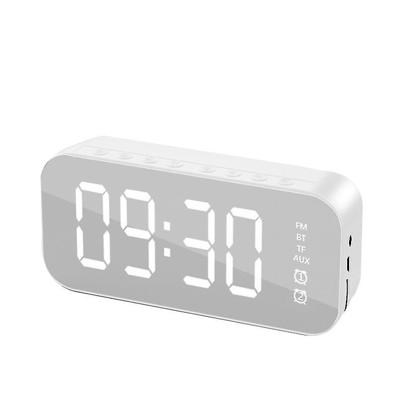White Multifunctional Led Digital Alarm Clock And Bluetooth Speaker Az2149