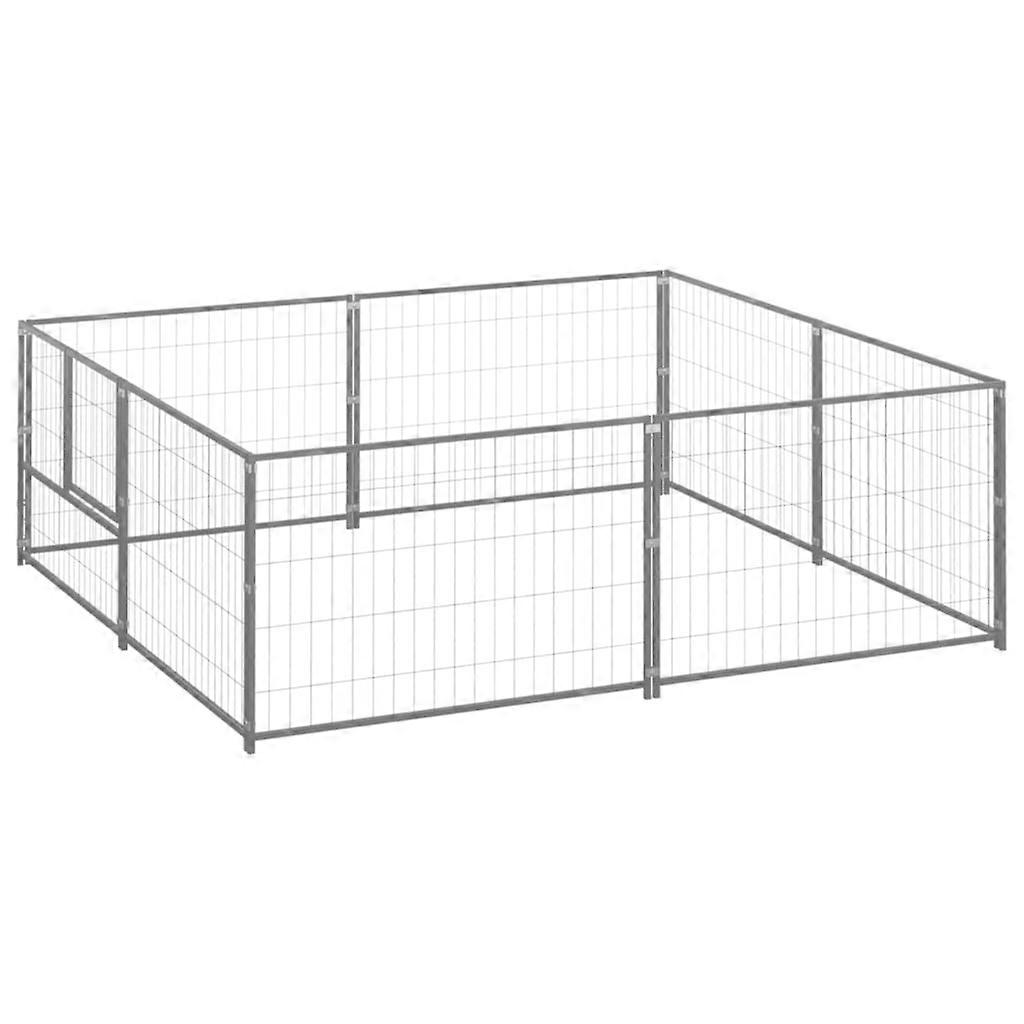 犬用犬小屋 シルバー 4 M スチール製犬用犬小屋