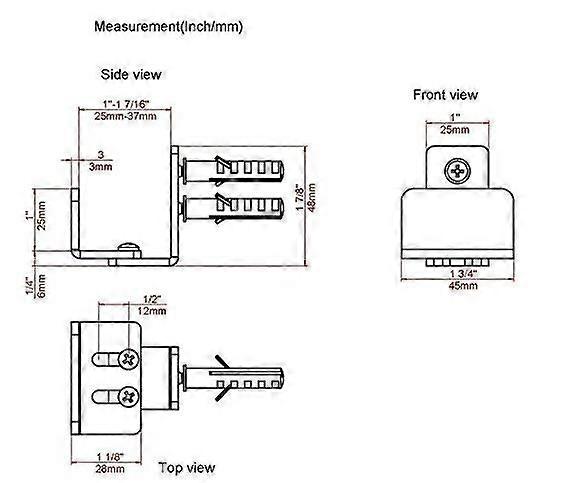 Floor Guide Sliding Door Hardware Wall Mounted 45mm