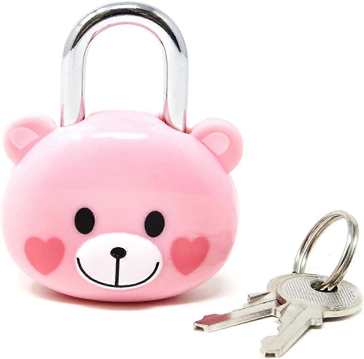 Cute Bear Lock Padlock with Keys for Suitcases, Backpacks and Lockers
