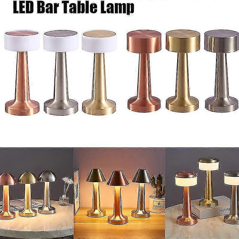 Retro Bar Table Lamp Led Tabl Light Touch Rechargeable Wireless Dining Table Lamp For Restaurant Hot