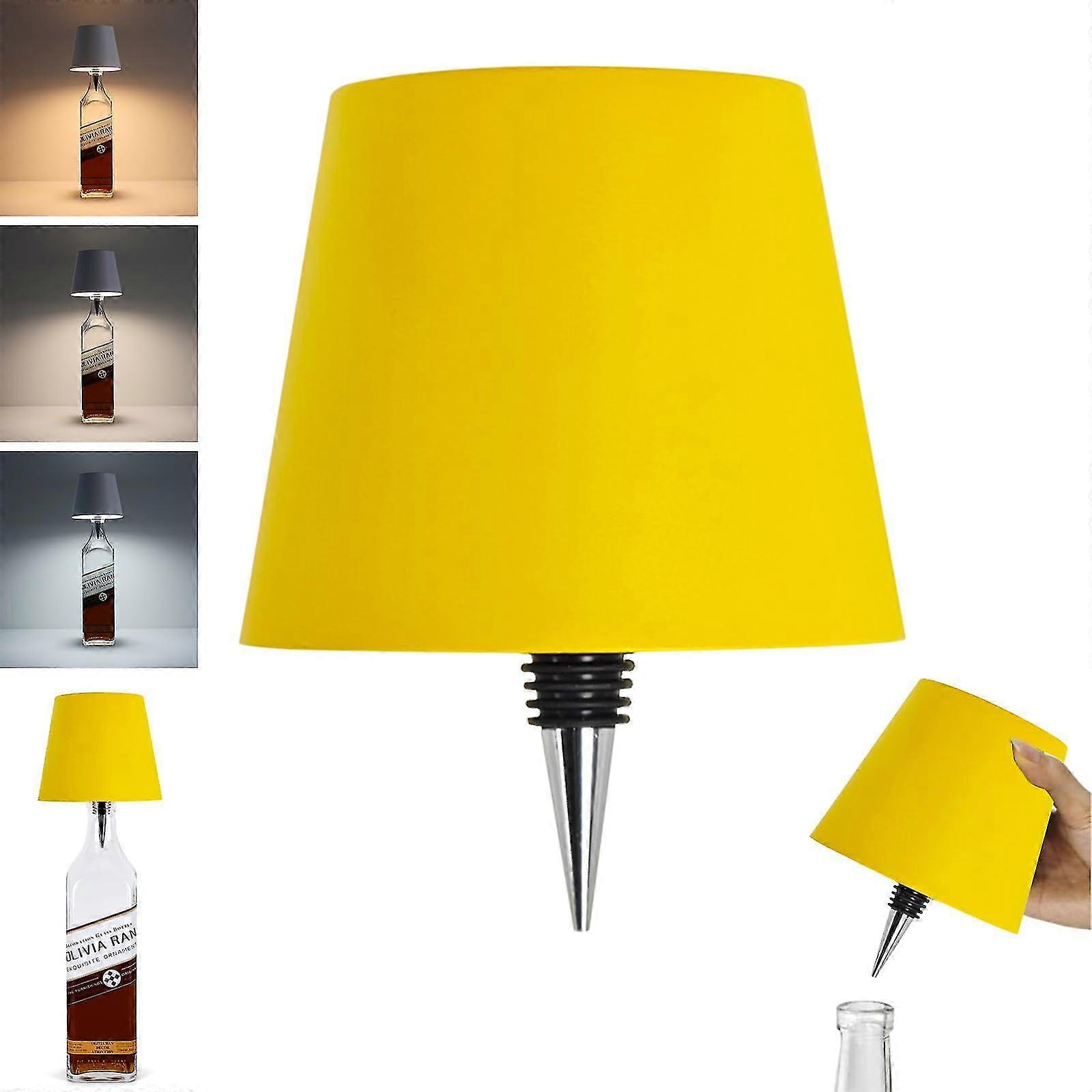 Wireless Bottle Lamp, 3 Color Rechargeable Wine Bottle Lights for Bars Restaurants