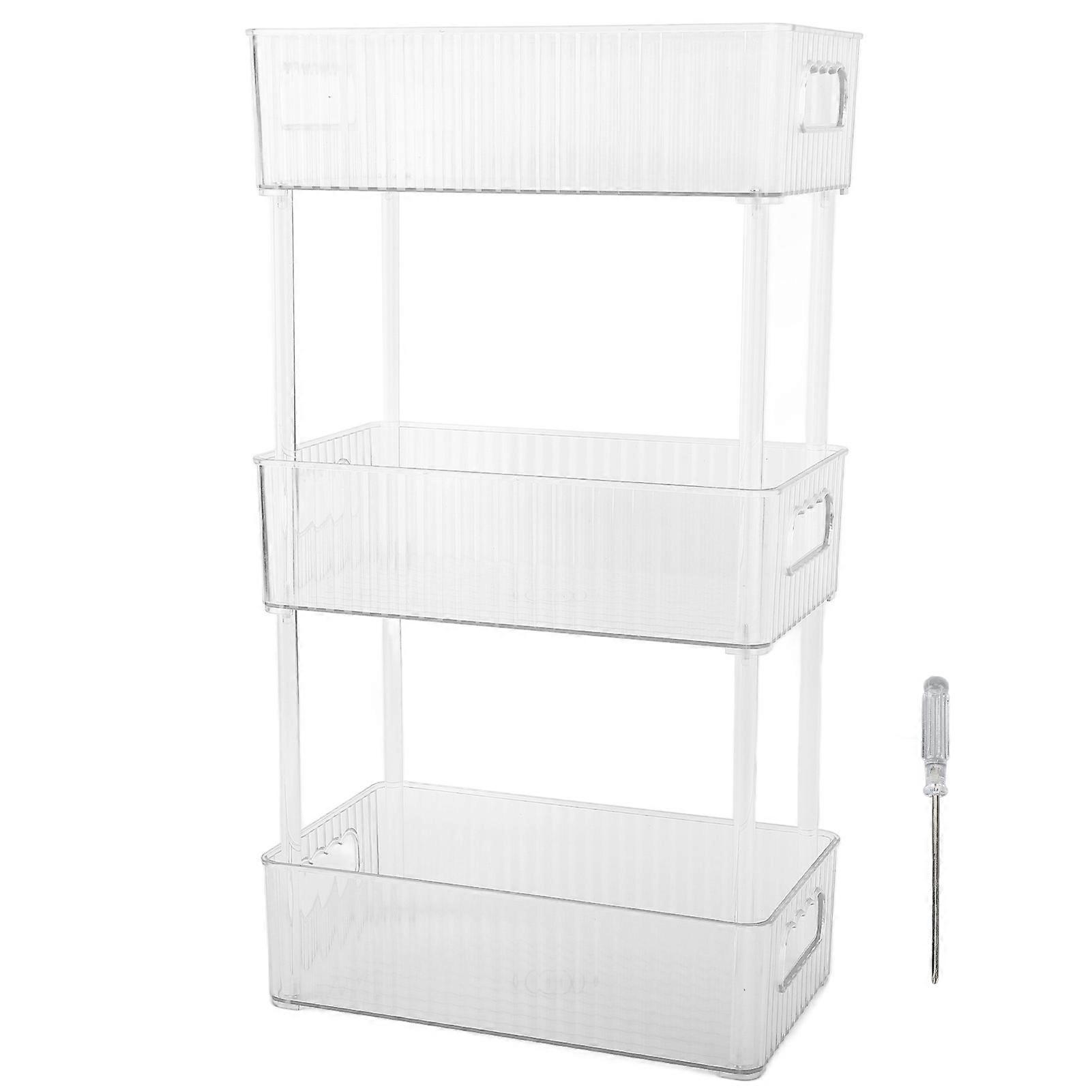 Acrylic Bathroom Storage Rack 3 Tiers Bathroom Counter Organizer Countertop Storage Cosmetic Storage Box For Makeup Cosmetic Perfume Amber