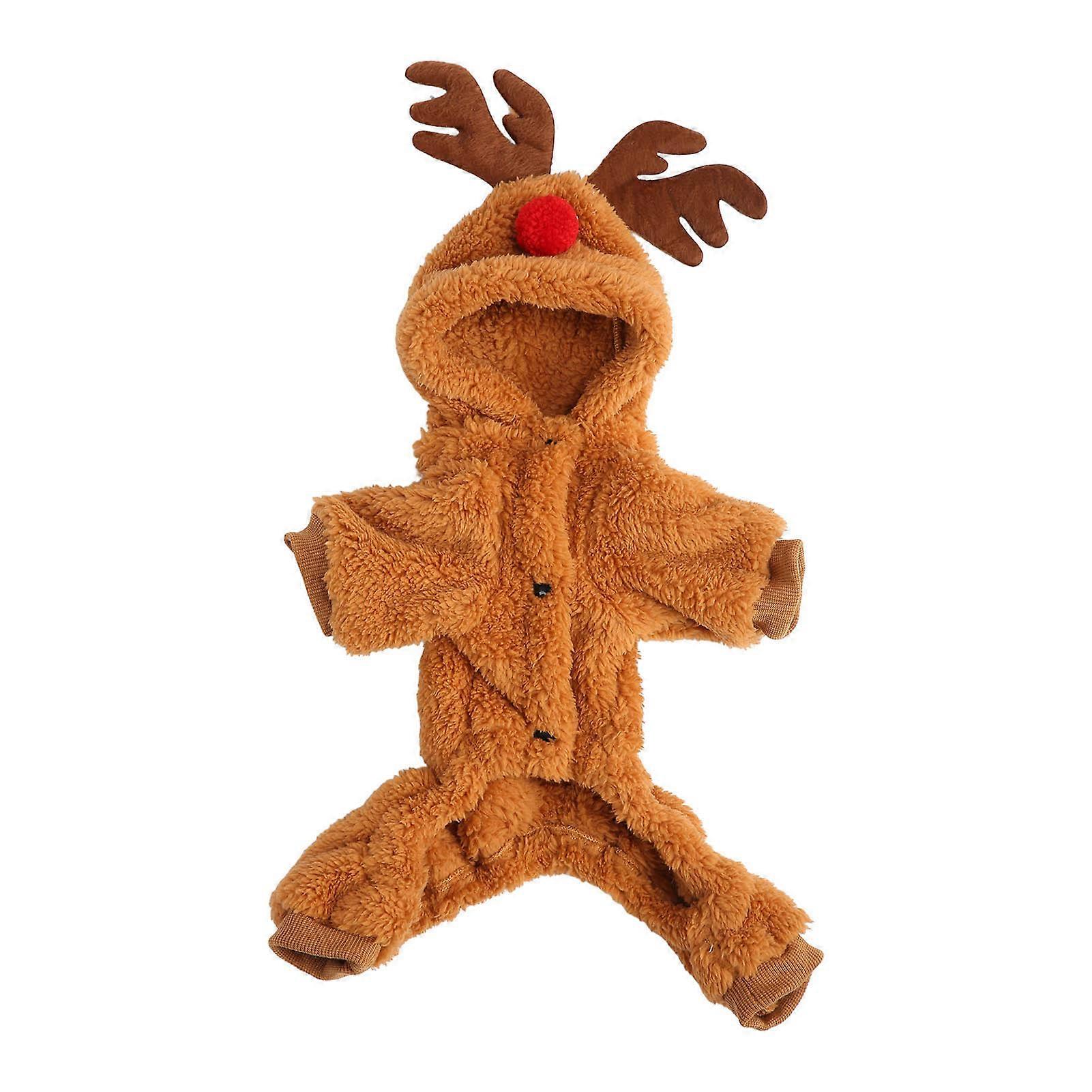 トナカイ犬パーカー面白いソフト暖かい犬クリスマスコスプレXXL冬のパジャマ